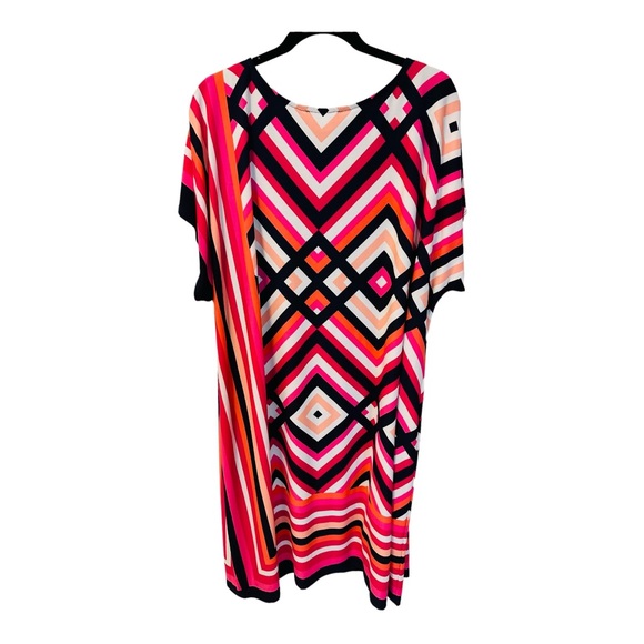 Studio One New York Women's Chevron Color Block Pattern Full Slip SS Dre… - Picture 5 of 6